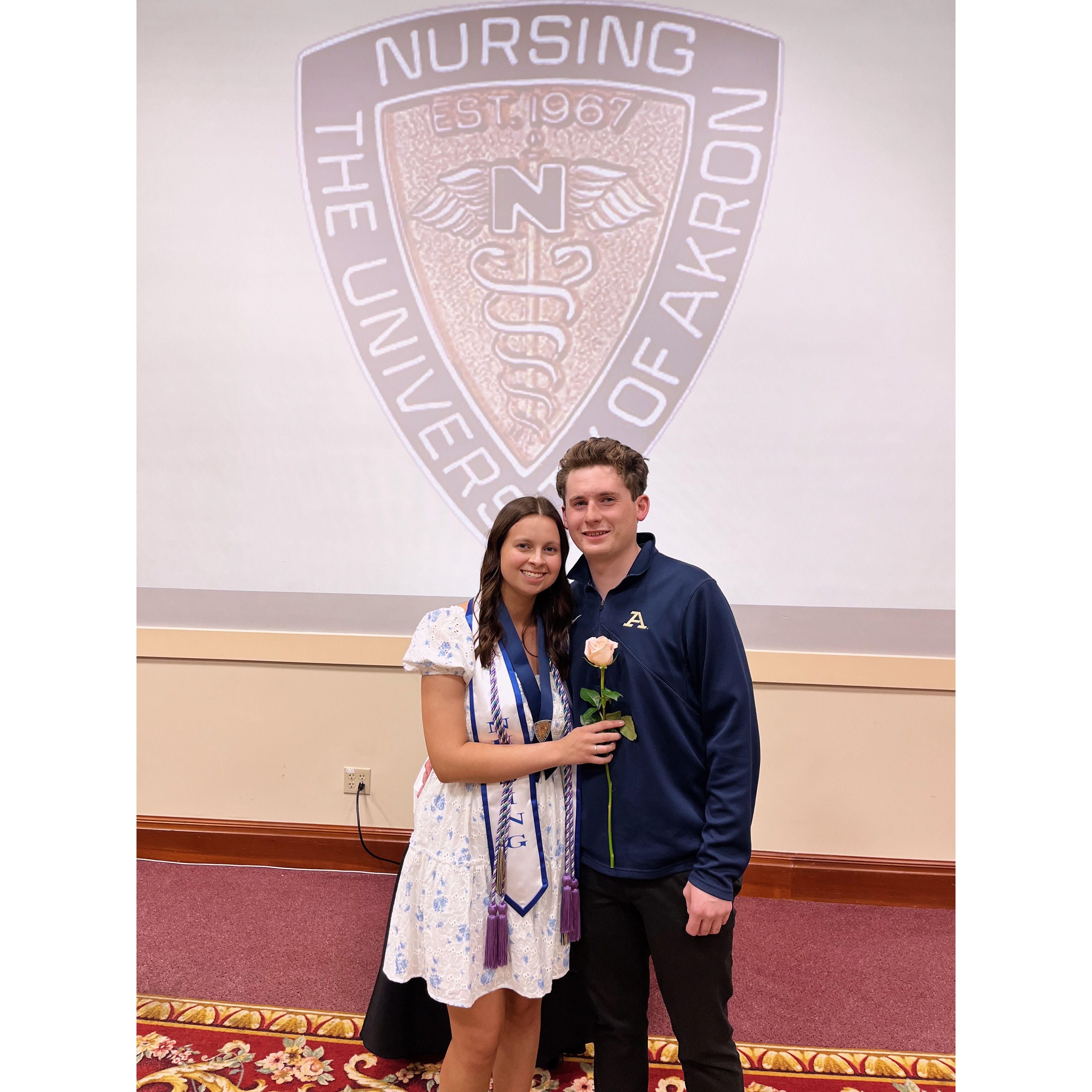 At Elizabeth's nursing pinning ceremony
