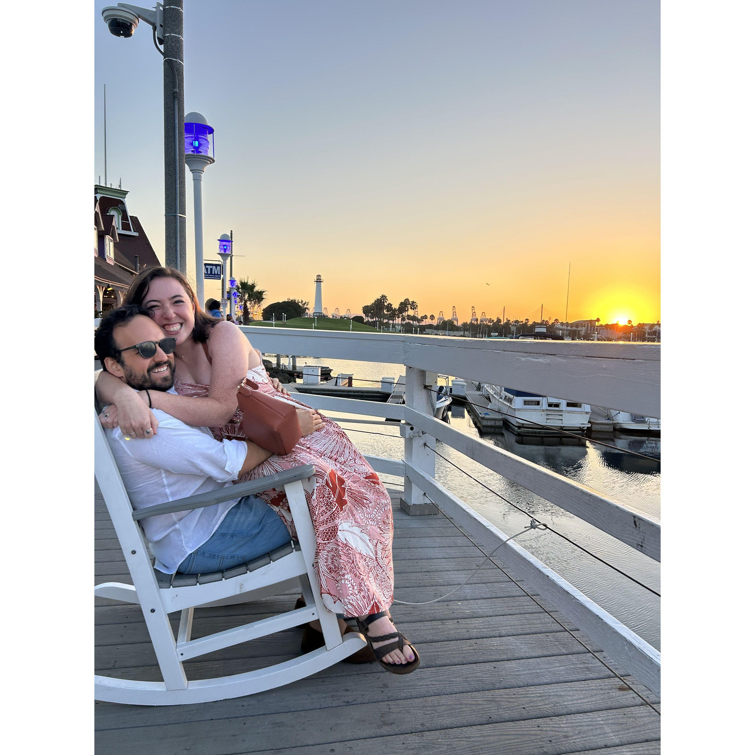 The first picture that Megan and Steven took together, taken by the Maid of Honor, Shannon on a night out in Long Beach!
