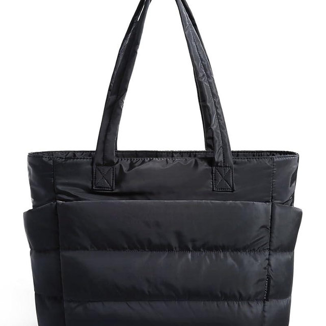 BAGSMART Tote Bag for Women, Lightweight Puffy Tote Bag with Compartments Quilted Shoulder Bag Handbag for Travel, Work, Gym