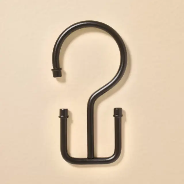 Double Steel Shower Curtain Hooks Matte Black - Hearth & Hand™ with Magnolia