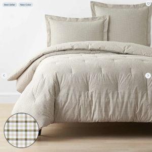 Classic Stripes and Plaids Comforter - Mini Check Green, Twin/Twin XL