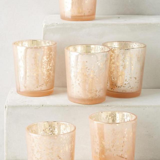 Dappled Glass Votive Set
