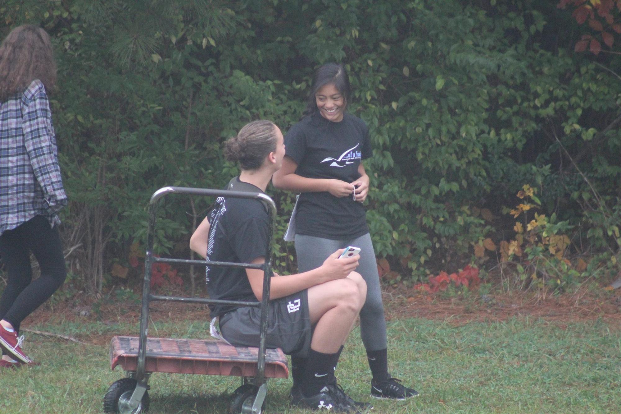 Morning drill practice before a marching band competition (November 2017)