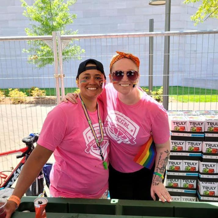 Volunteering in the Beer Garden at Pride 2022