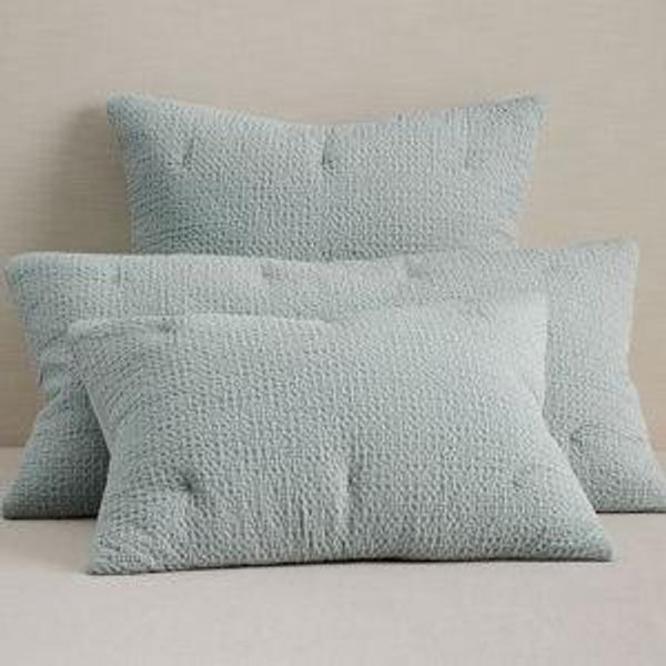 Vintage Washed Cotton Linen Comforter Sham Cloud Blue