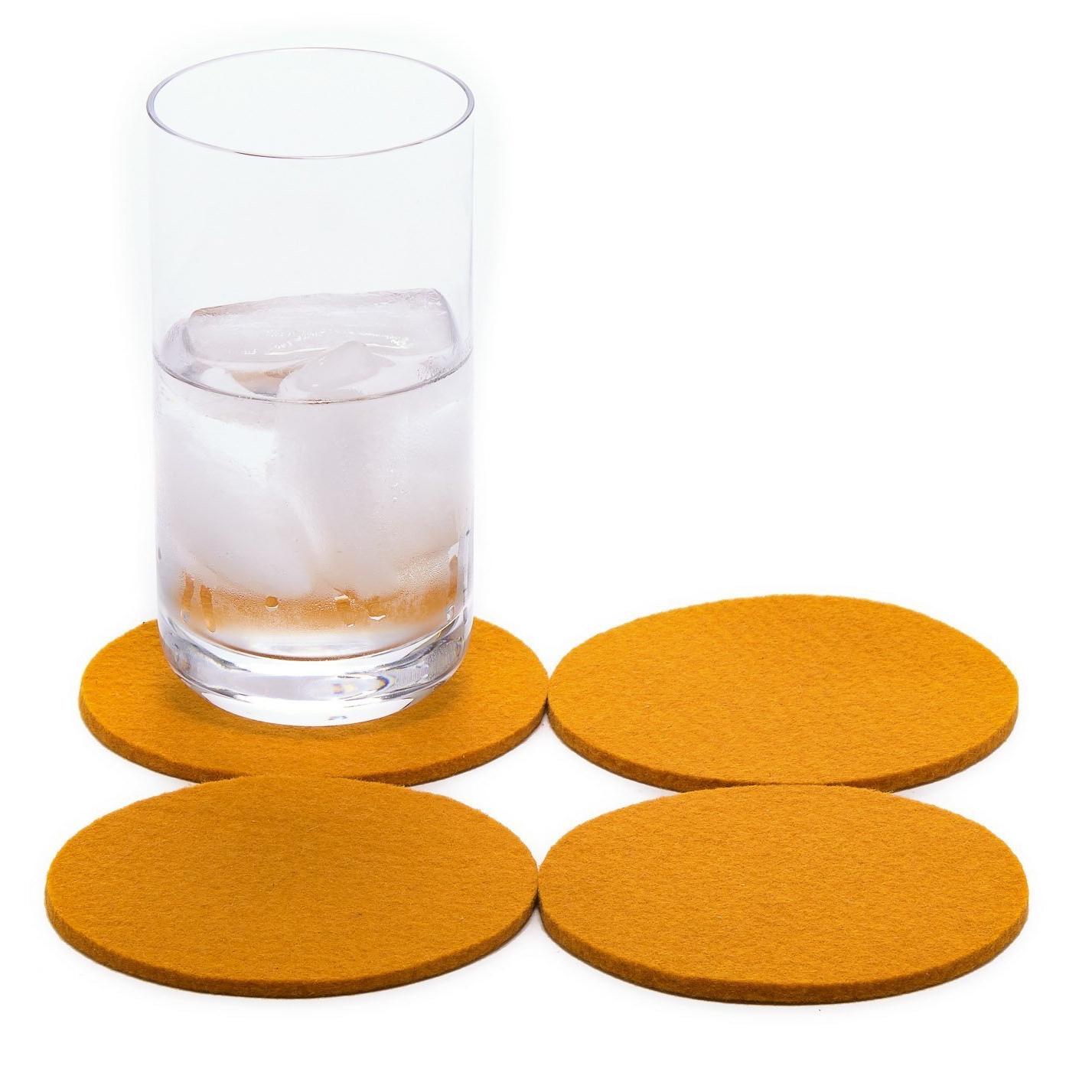 Bierfilzl Round Coaster Felt Solid 4 Pack