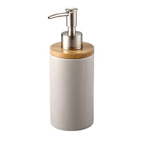 Whiidoom Ceramic Soap Dispenser Stainless Steel Pump for Kitchen and Bathroom (Grey)