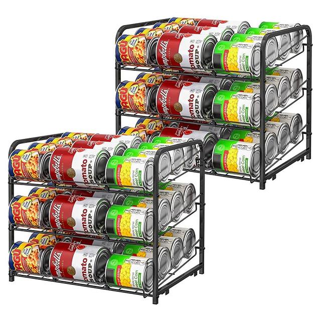 3 Tier Can Rack Stackable Dispenser Holds up to 36 Cans Kitchen Cabinet  Pantry