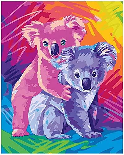 Diamond Painting Koala Bear Couple by Number for Adults Kids Beginner Full Round Drill Diamond Art Crystal Rhinestone Arts Craft Perfect for Home Wall Decor Gift 12 x 16in (LK-PBL20)