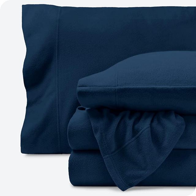 Bare Home Super Soft Fleece Sheet Set - King Size - Extra Plush Polar Fleece, Pill-Resistant Bed Sheets - All Season Cozy Warmth, Breathable & Hypoallergenic (King, Dark Blue)