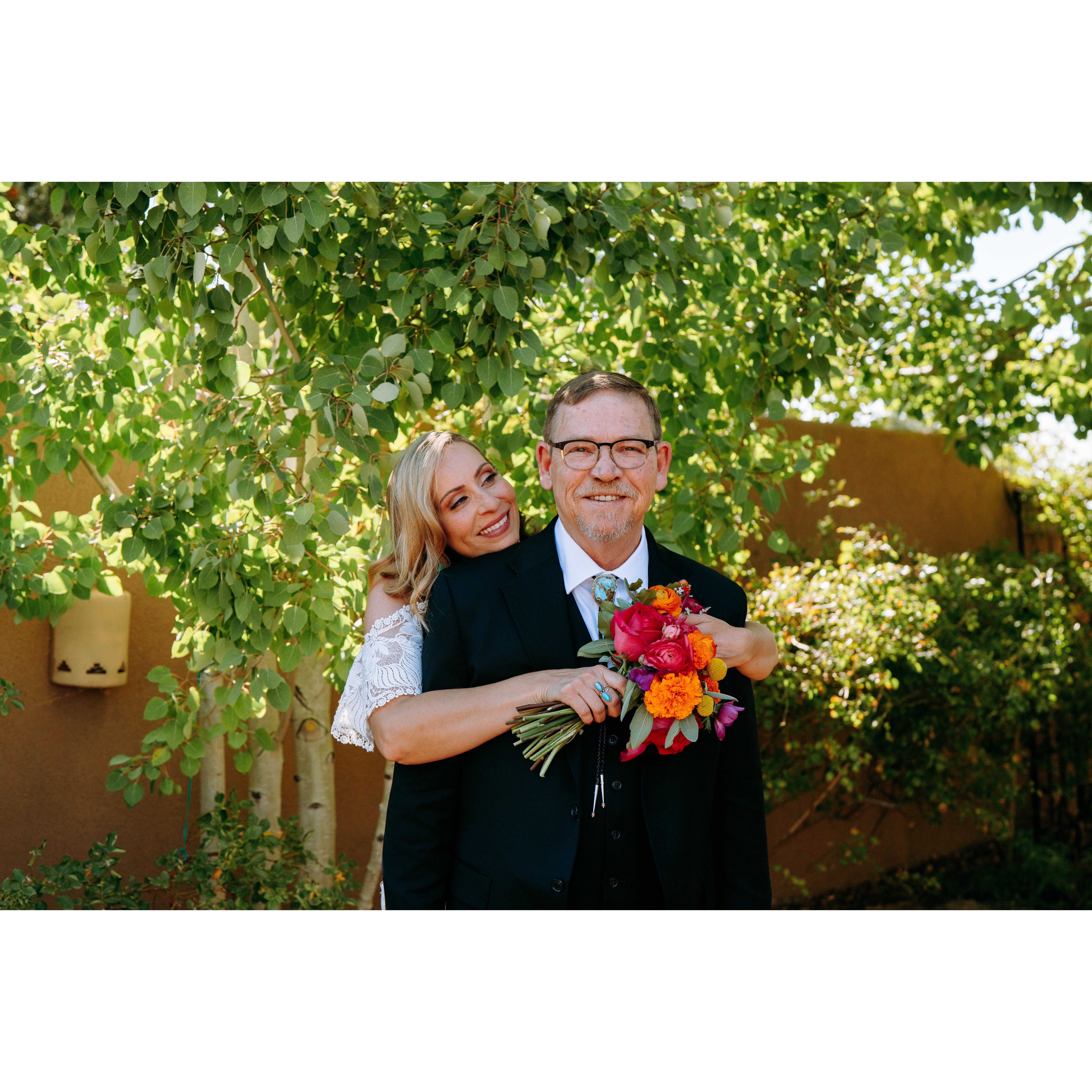 Jenn hugs her Dad, Jonathan