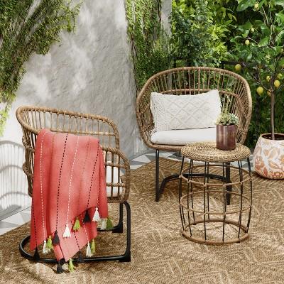 Southport 3pc Wicker Motion Patio Chat Set Linen - Opalhouse™
