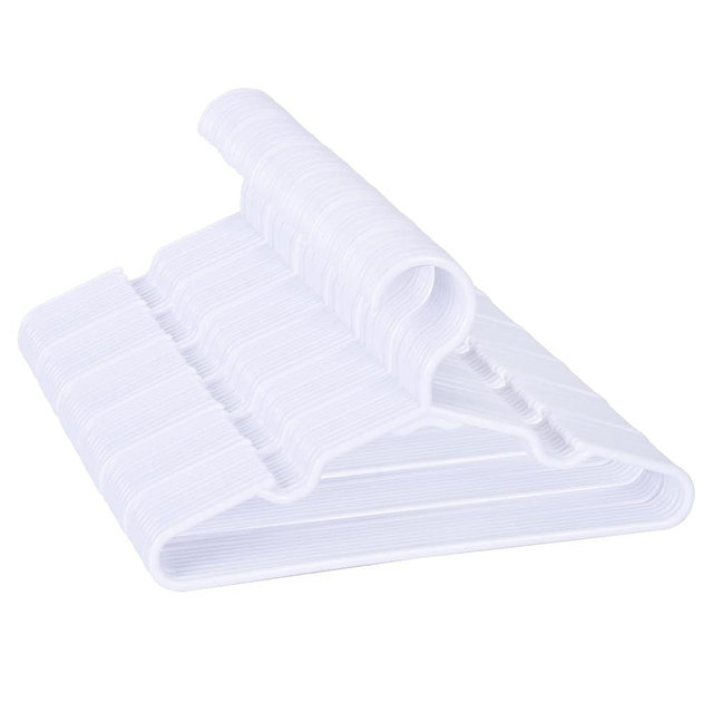 100 Pack White Kids Hangers 11.6 Inch - Baby Clothes Hangers for Toddler & Child, Durable Plastic Children's Hangers for Closet, Pants, Coats, Skirts (Non-Slip, Space-Saving)