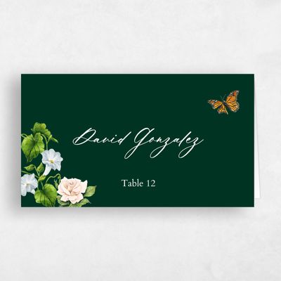 Dark Forest, Green Wedding Place Card - Eterno