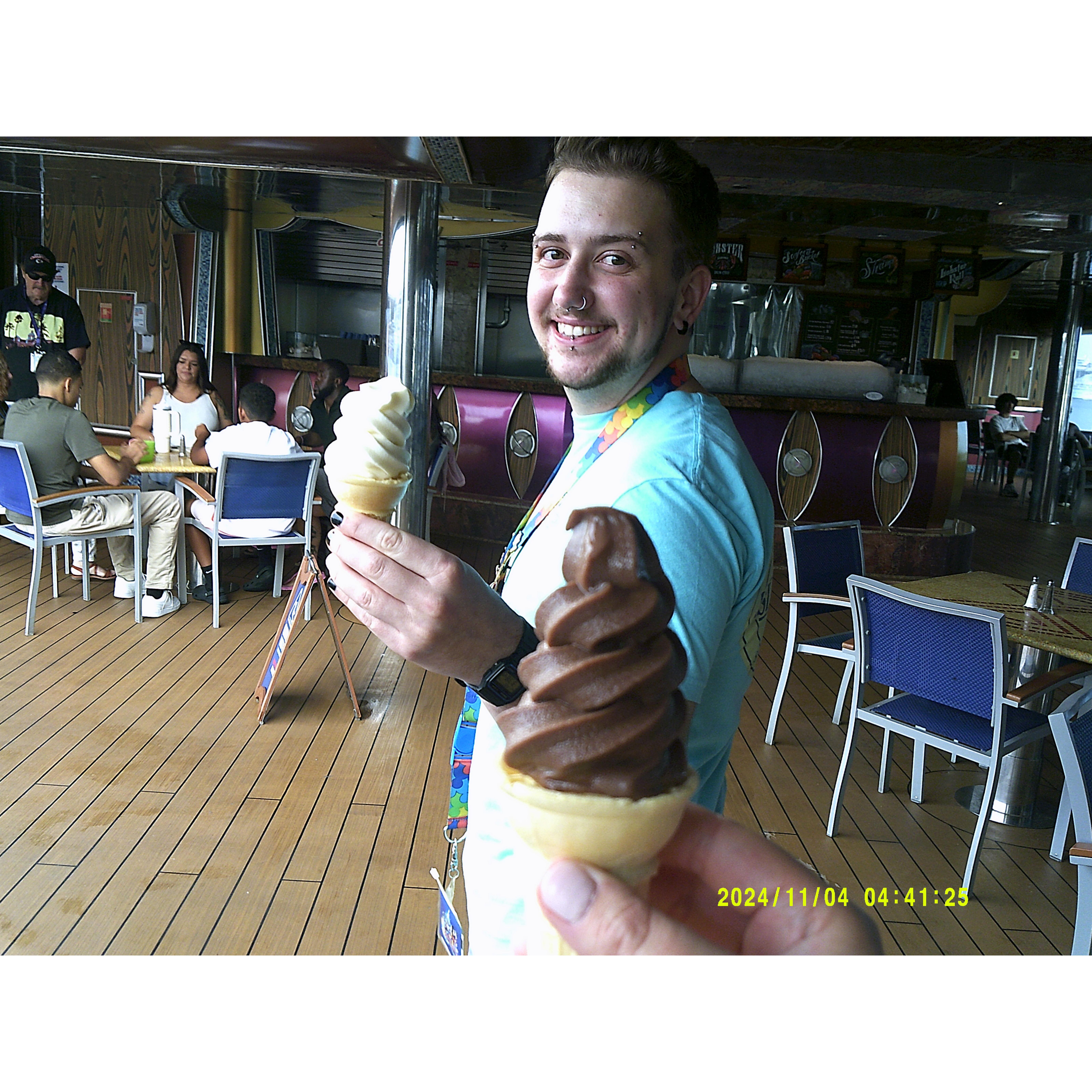 Ice creams on the lido deck aboard Carnival Freedom