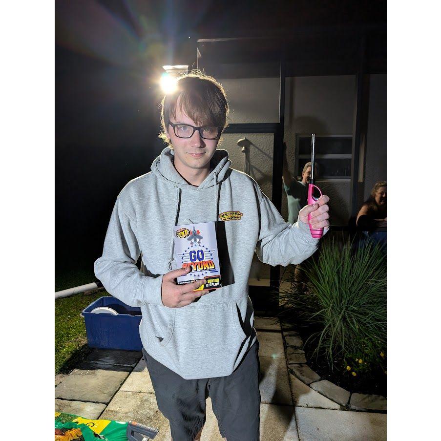 Who let him buy fireworks?