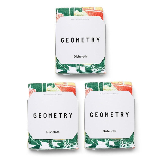 GEOMETRY Dishcloth – Spring & Summer Collection – Quick-Dry, Ultra-Absorbent, Reusable Microfiber Kitchen Towels for Drying & Cleaning - Summer Refreshments - 3 Pack