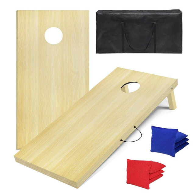 Cornhole Board Set，2 Regulation 4'x2' Cornhole Boards with 8 Cornhole Bags and Carrying Case, Corn Hole Games for Adults Outdoor Bean Bag Toss Game
