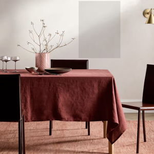 European Linen Tablecloth (Burgundy) - 70x126"