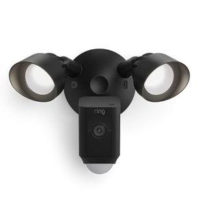 Ring Floodlight Cam Wired Plus (newest model), 1080p HD video and floodlights, Black