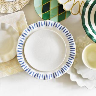 Iris Blue Drop Ruffle Dinner Plate