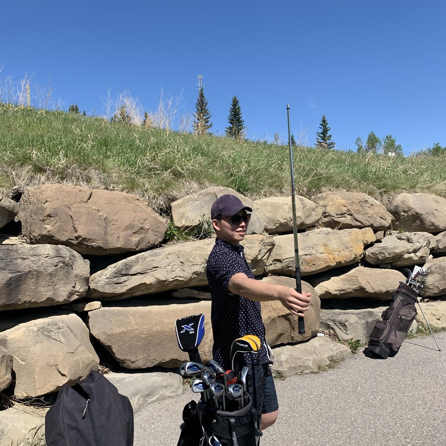 When we started practicing golfing together