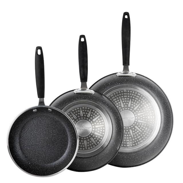 Granitestone 3 Piece Nonstick Frying Pan Set, 8”, 10” & 12” Nonstick Mineral and Diamond Triple Coated Frying Pans, Nonstick Skillet Set, Omelet Pan, PFOA Free, Dishwasher Safe, Cool Touch Handle