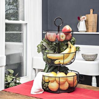 Gourmet Basics 3-Tier Round Basket