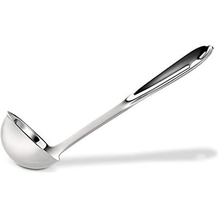 Rösle Stainless Steel Round Handle Ladle with Pouring Rim, 5.4-Ounce