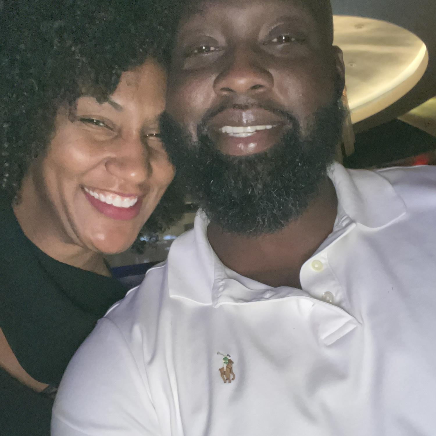 Date night … he still makes her blush