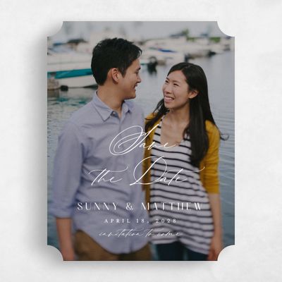 White Ticket Wedding Save the Date - Wellington Photo