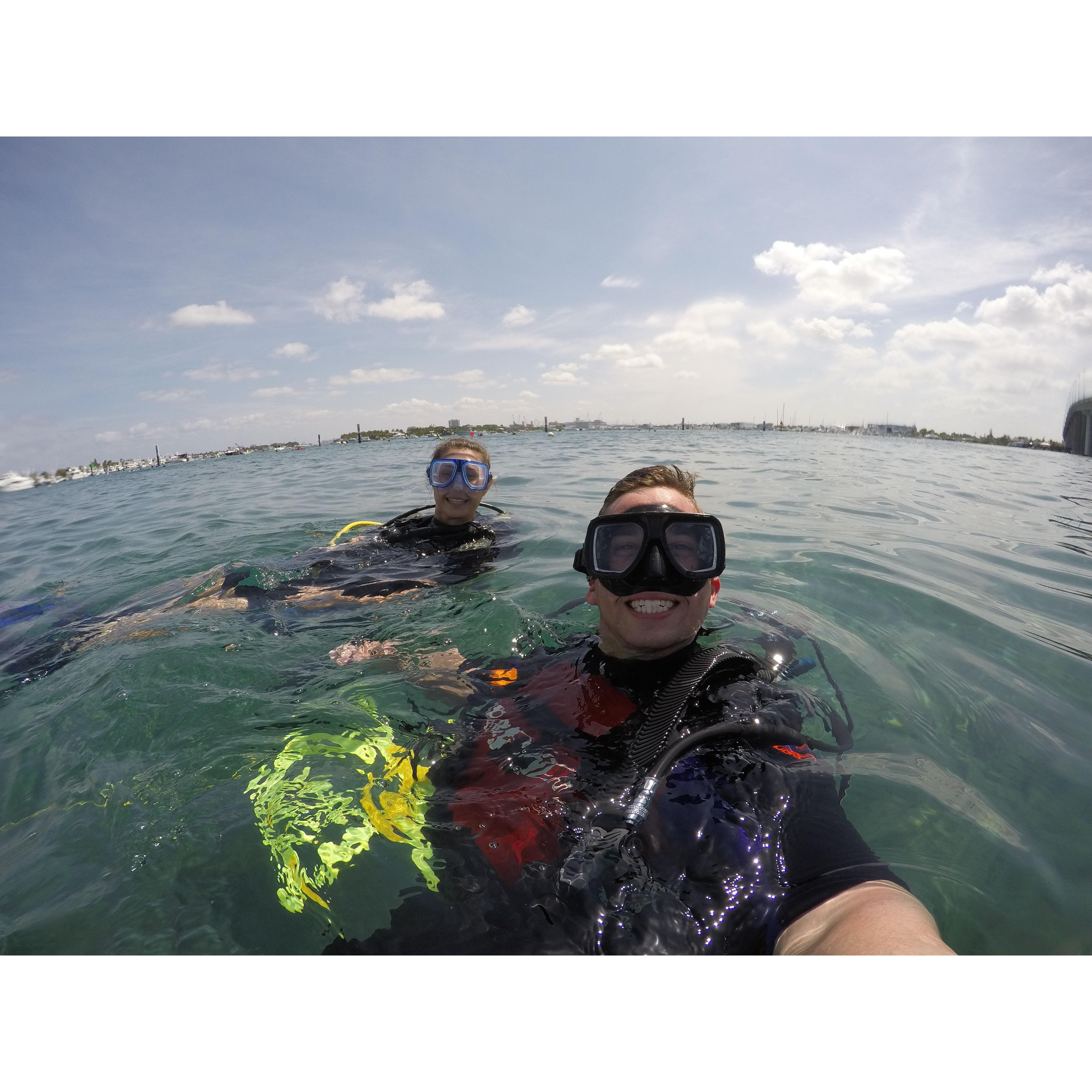 Where he, yet again, convinces her to embark on a crazy scuba diving journey