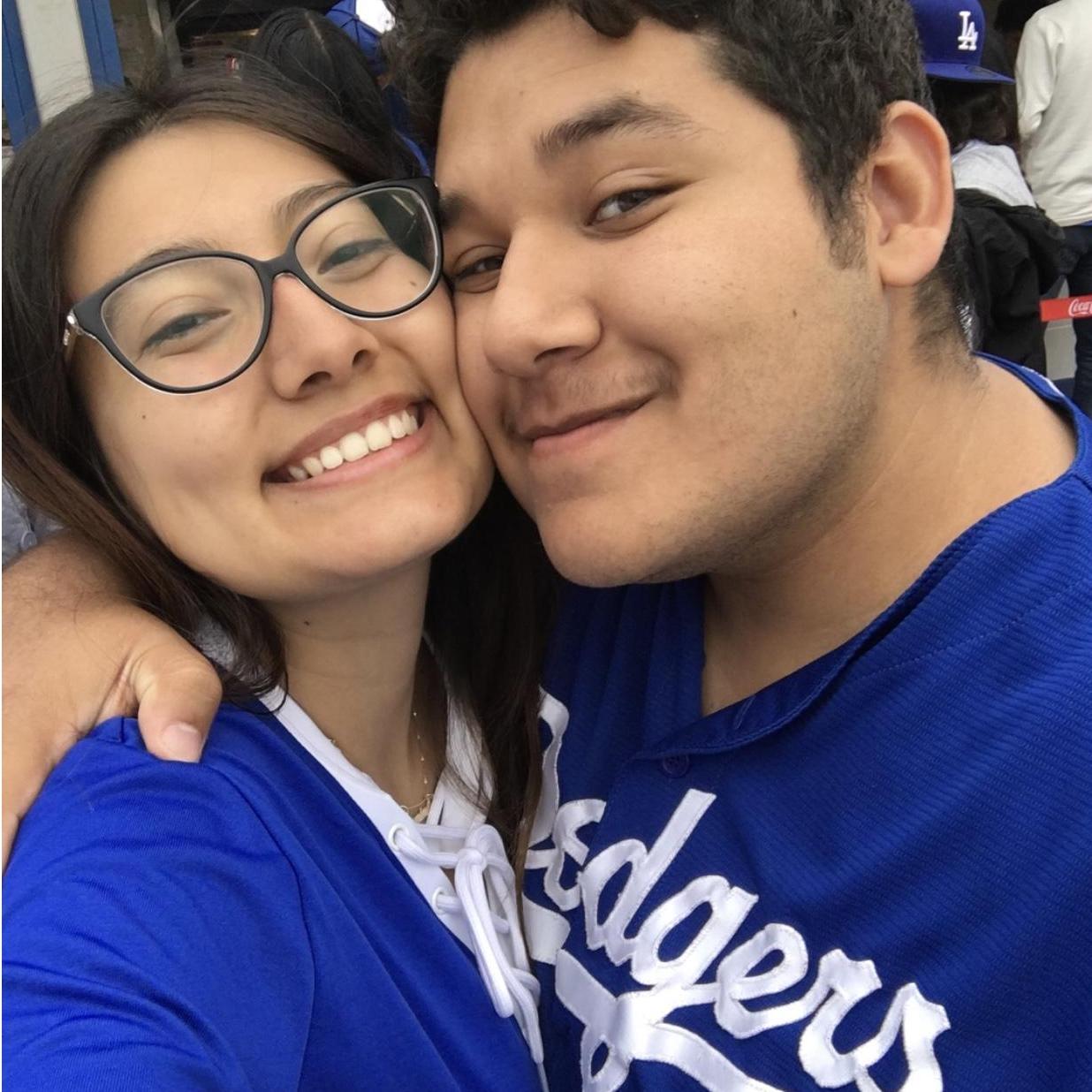 Our first Dodger game together, 2017