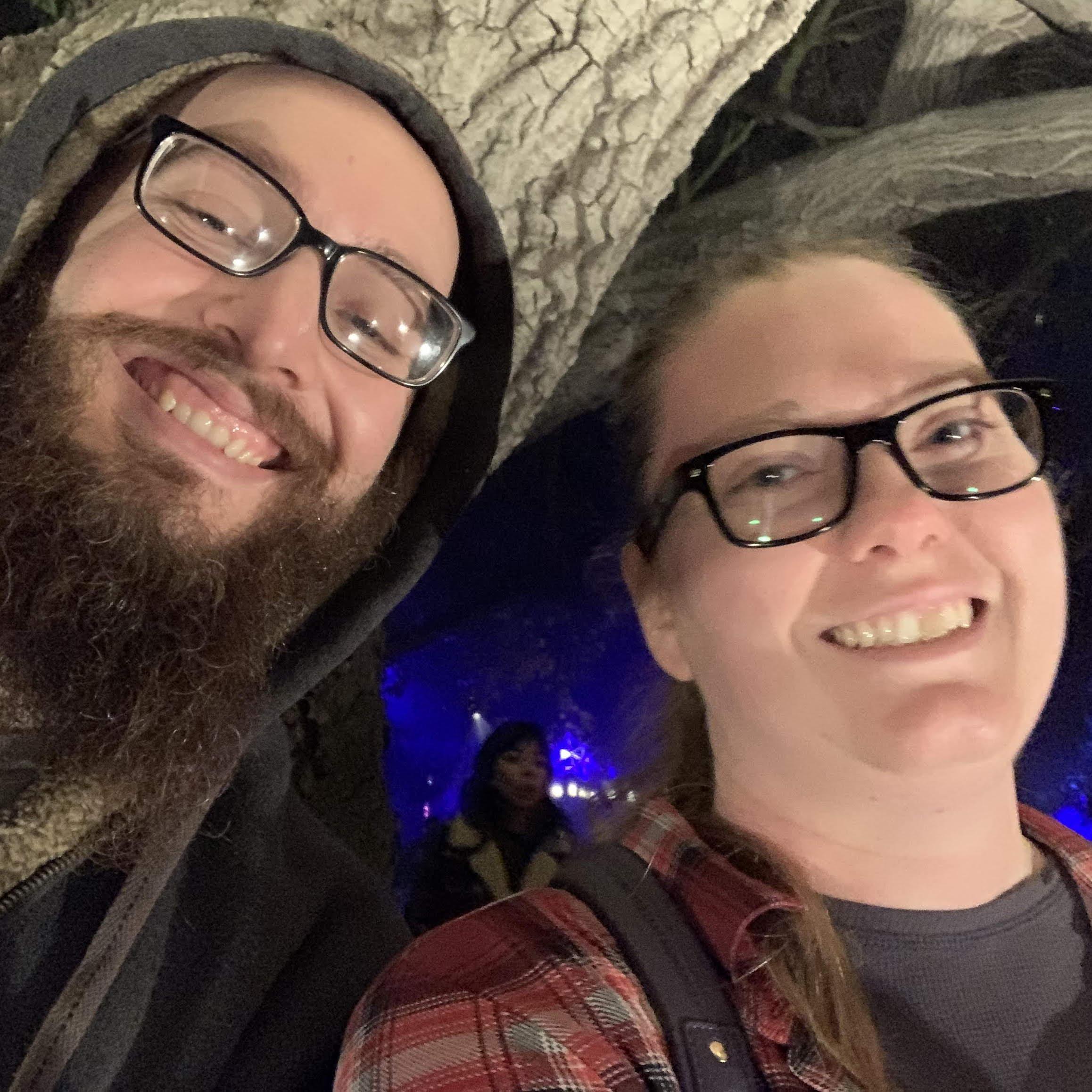Marveling at all the fun lighting at the Descanso Gardens at night
