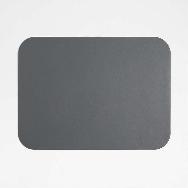 Rizzo Easy Care Recycled Leather Reversible Grey Rectangular Placemat