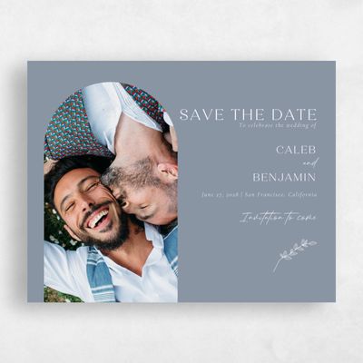 Dusty Blue Wedding Save the Date - Oakbrook Photo