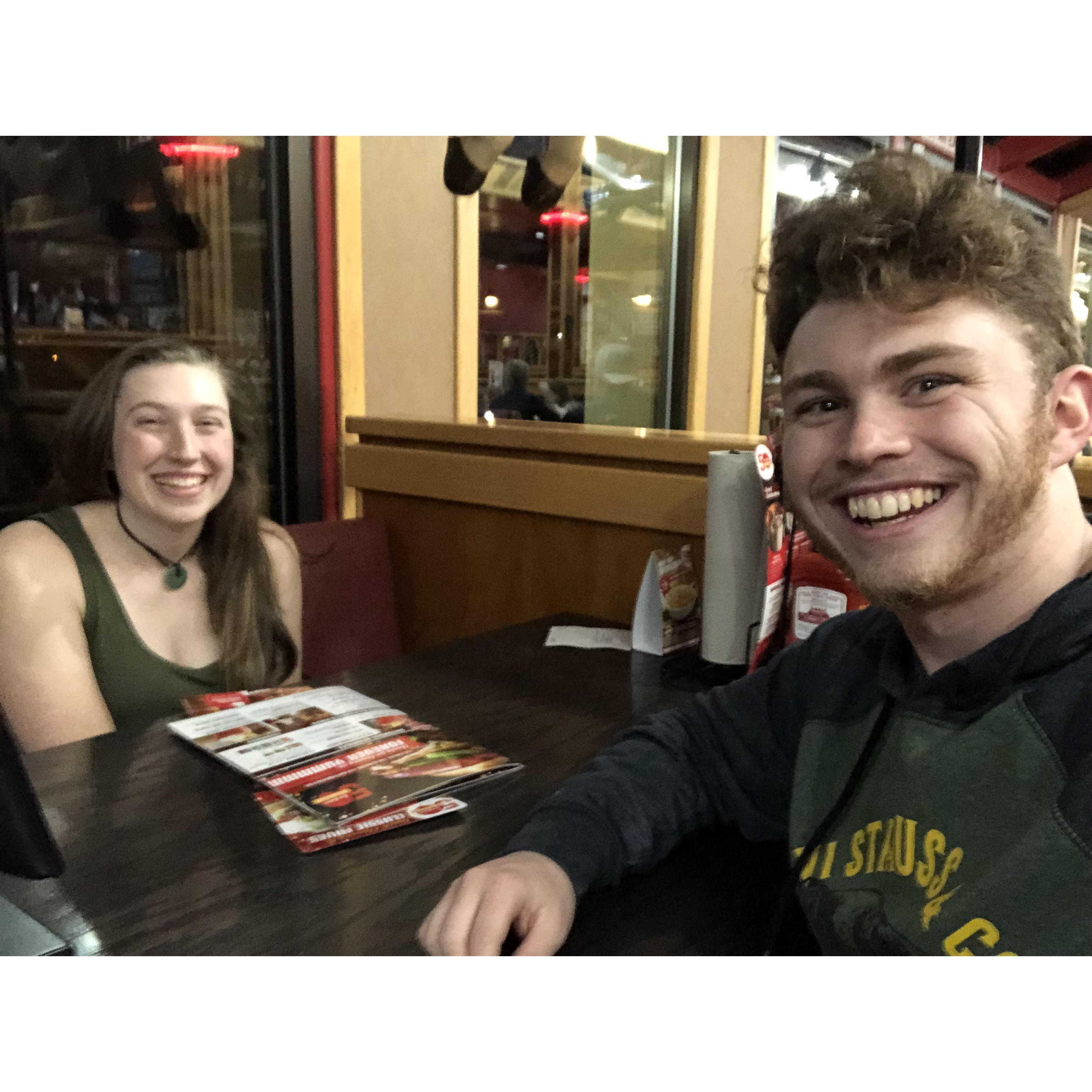 On a date at Red Robin.