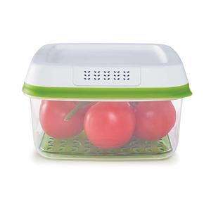 Newell Brands - Rubbermaid FreshWorks Large Square Produce Saver Food Storage Container, 11.1 Cup, Green
