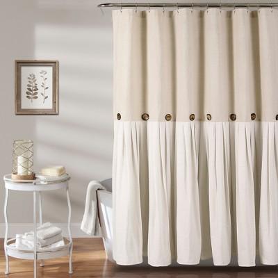 Lush Decor Solid Shower Curtain Beige