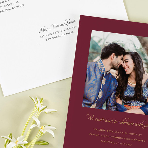 Sambac Portrait Foil | Wine | Zola Save The Dates