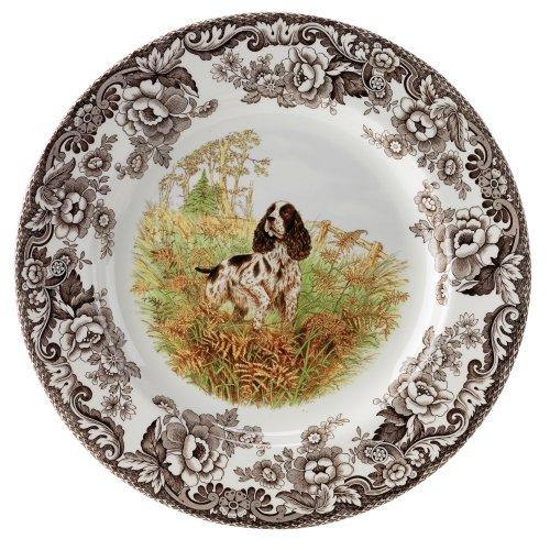 Spode Woodland Hunting Dogs English Springer Spaniel Dinner Plate, One Size, Multicolor