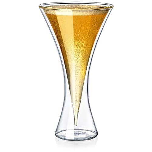 Dragon Glassware Cocktail Glasses, Insulating Double Walled Mixing Glasses, 8-Ounce, Set of 2