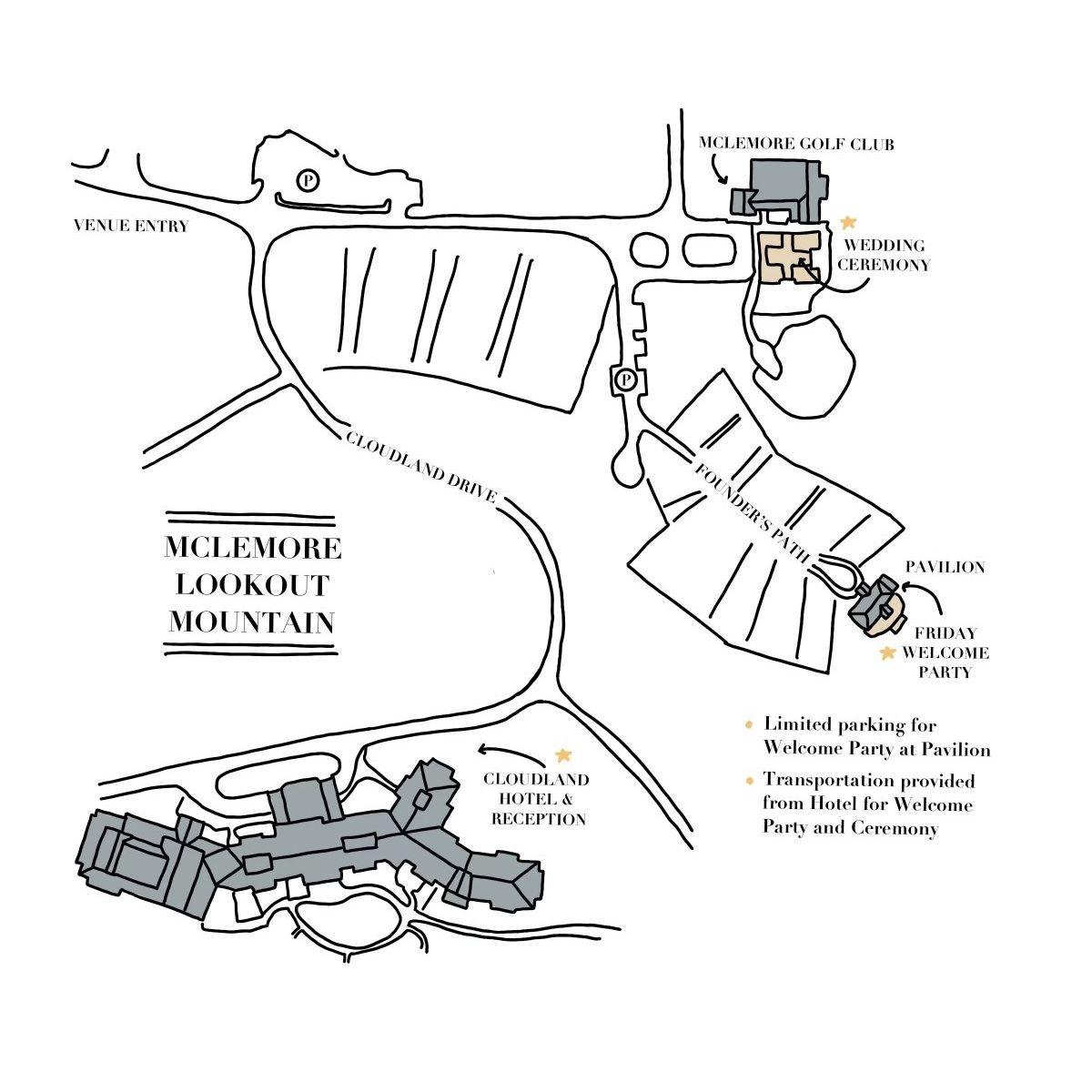 Map for Wedding Weekend!