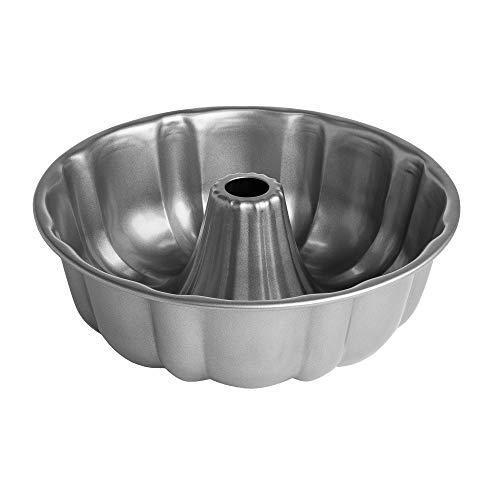 Cooking Light Fluted Tube Premium Non-Stick, Specialty and Novelty Cake Pan Mold, 9 Inch, Gray