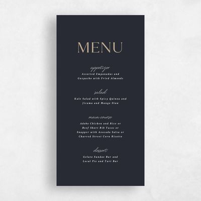 Black Simple Wedding Menu - Hippley
