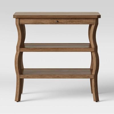 Shelburne Wood Nightstand with Open Shelves Brown - Threshold™