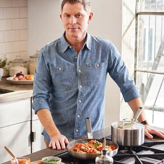 Bobby Flay Nonstick Stainless Steel 2-Piece Fry Pan Set