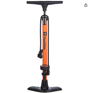 TOOLITIN Floor Bike Pump with Gauge,160 Psi High Pressure,Bicycle Pump Compatible with Presta and Schrader Valve,Bike Tire Pump for Road Bike,MTB,Hybrid,Balls