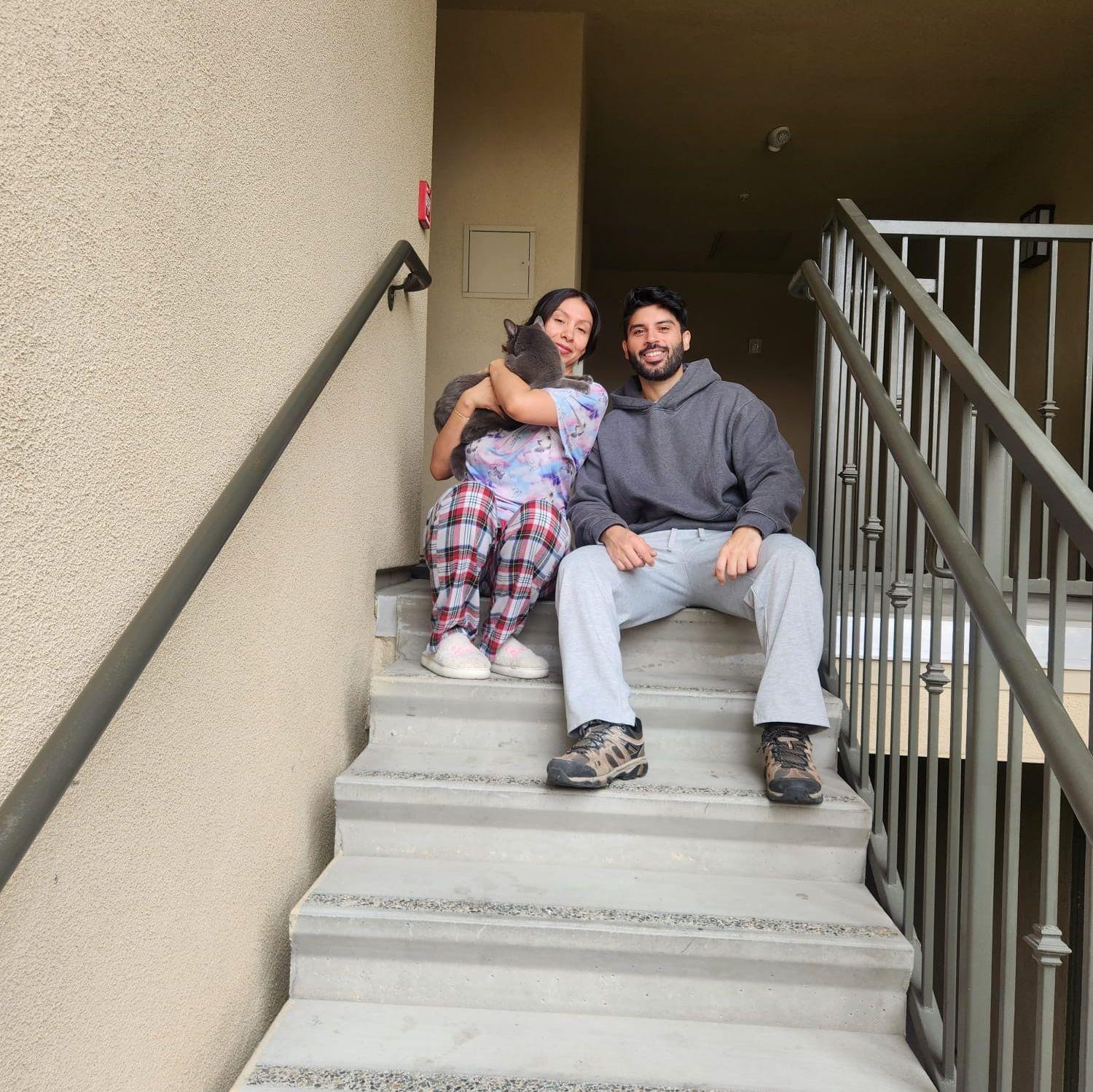 Outside of our apartment!