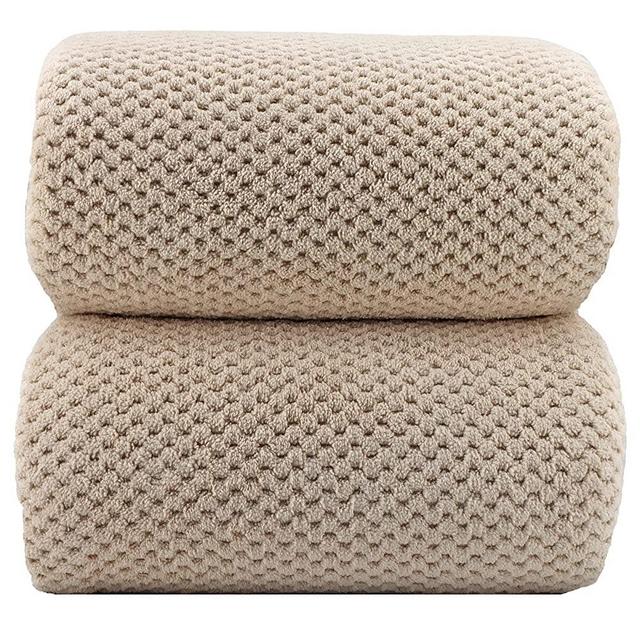 YTYC Towels,39x78 Inch Oversize Bath Sheets Premium Bath Towel Set for Bathroom Ultra Soft Highly Absorbent Hotel Quality Extra Large Fluffy Microfiber Coral Shower Towels 80% Polyester (Beige, 2)
